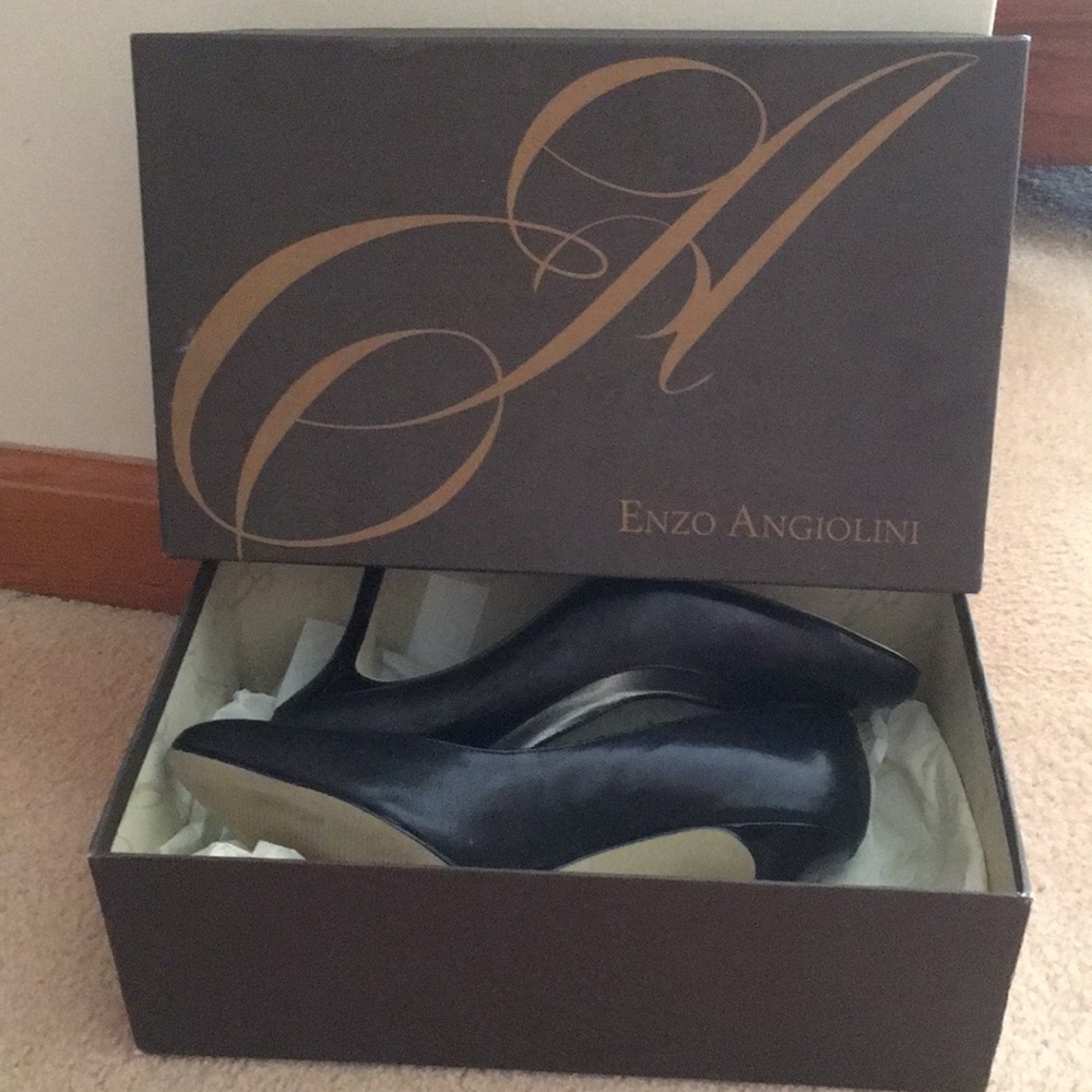 Enzo Angliolini Black Leather Heels